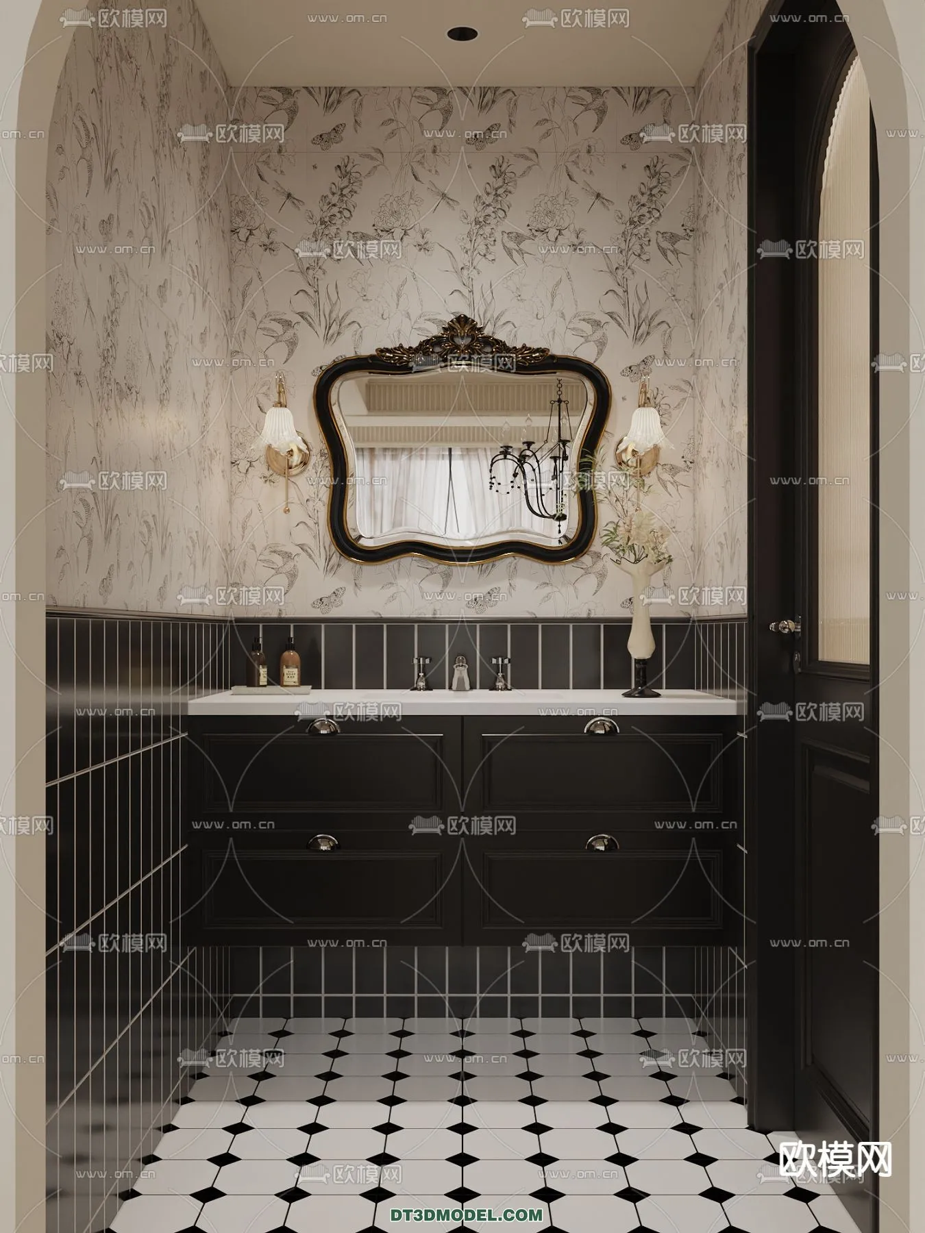 Toilet - WC - France Style - Interior 3D Scene - 064