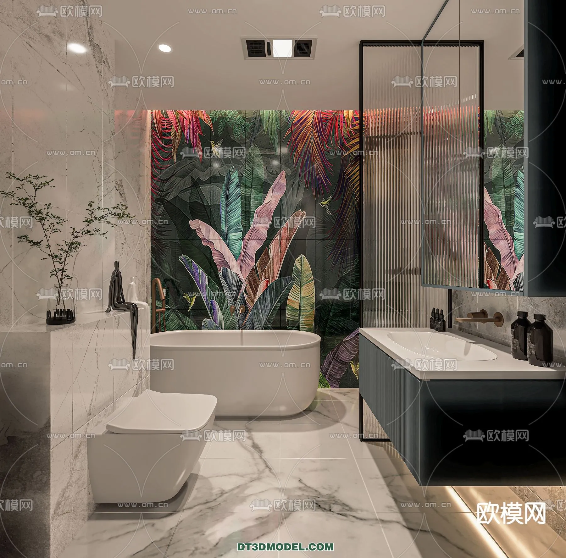 Toilet - WC - France Style - Interior 3D Scene - 065