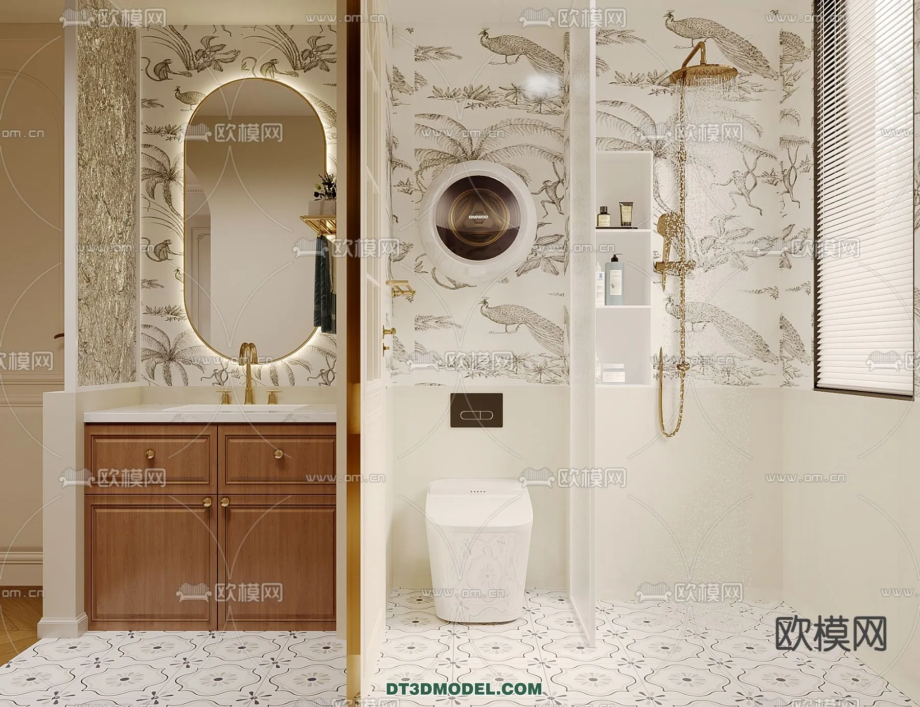 Toilet - WC - France Style - Interior 3D Scene - 066