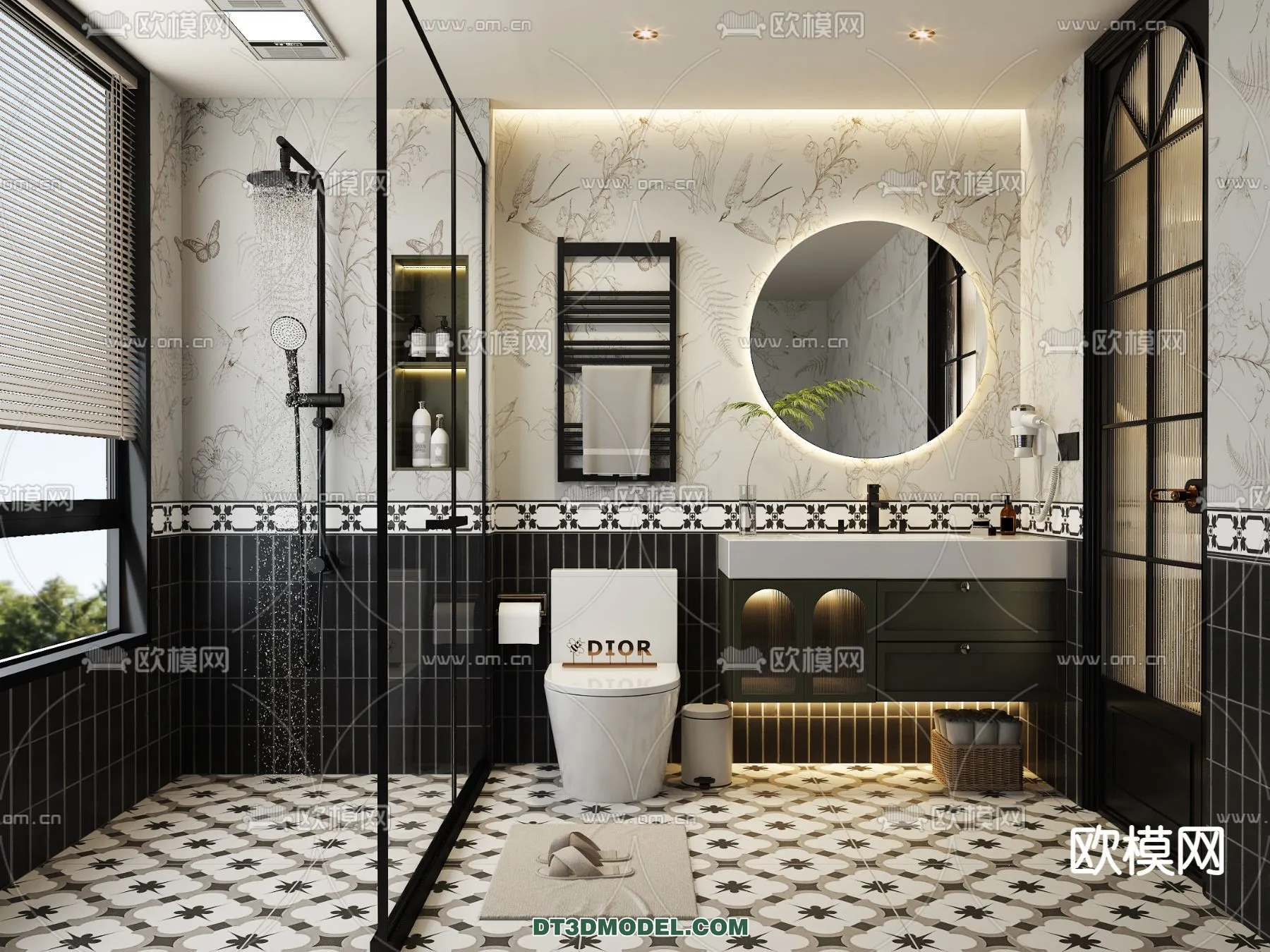 Toilet - WC - France Style - Interior 3D Scene - 071