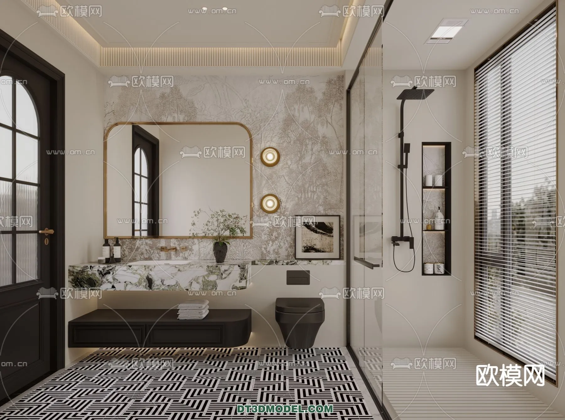 Toilet - WC - France Style - Interior 3D Scene - 073