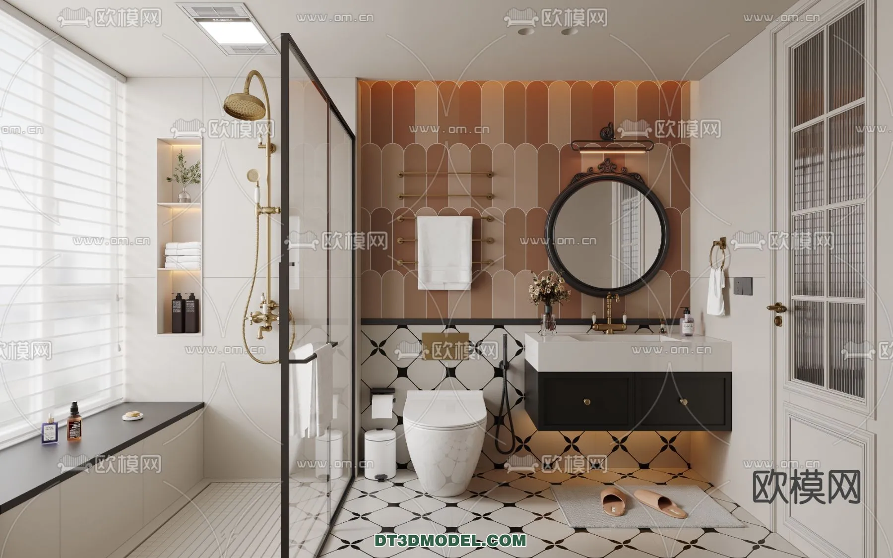 Toilet - WC - France Style - Interior 3D Scene - 075