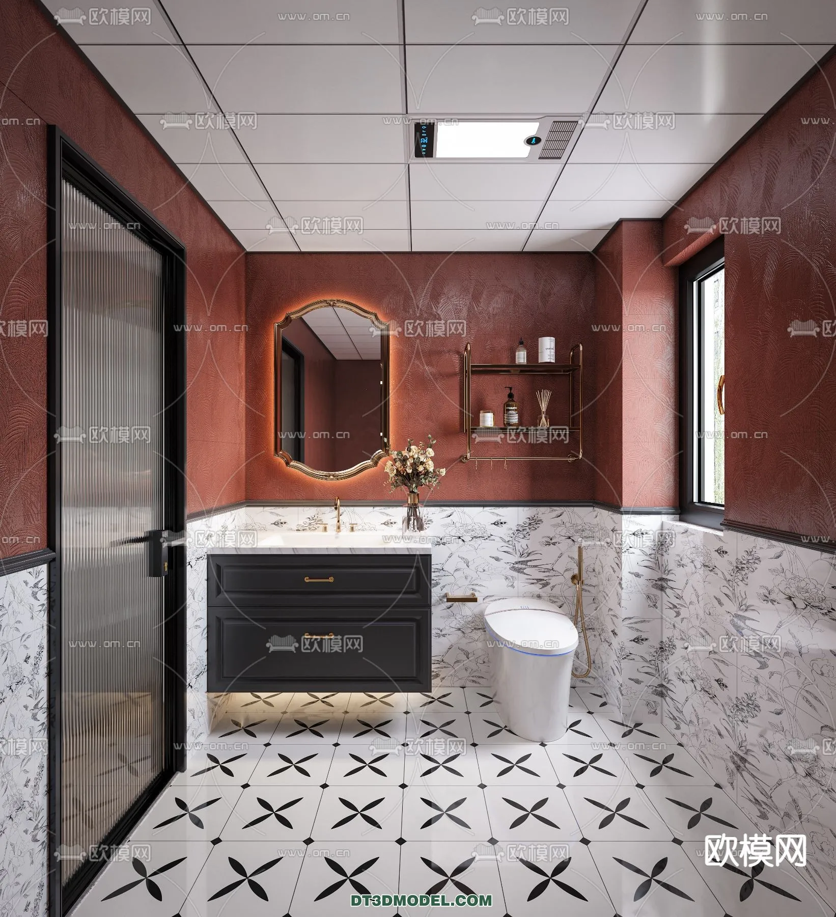Toilet - WC - France Style - Interior 3D Scene - 076