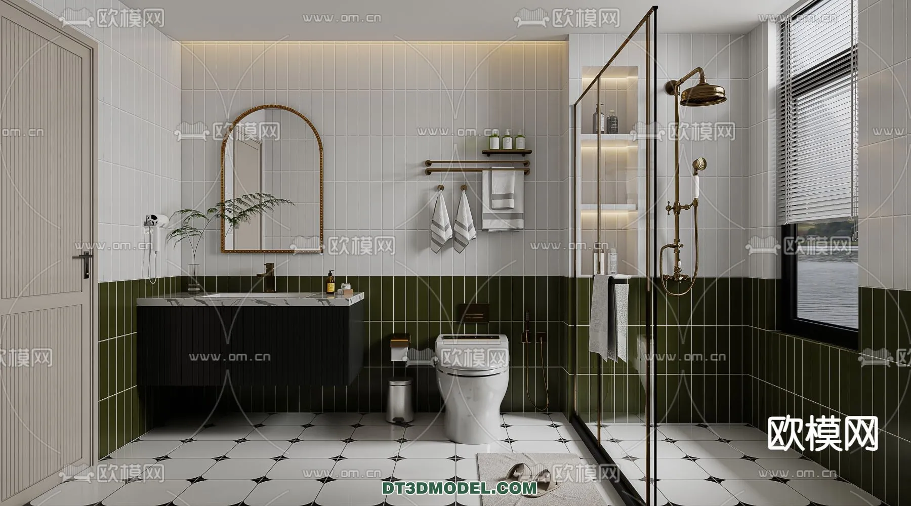 Toilet - WC - France Style - Interior 3D Scene - 078