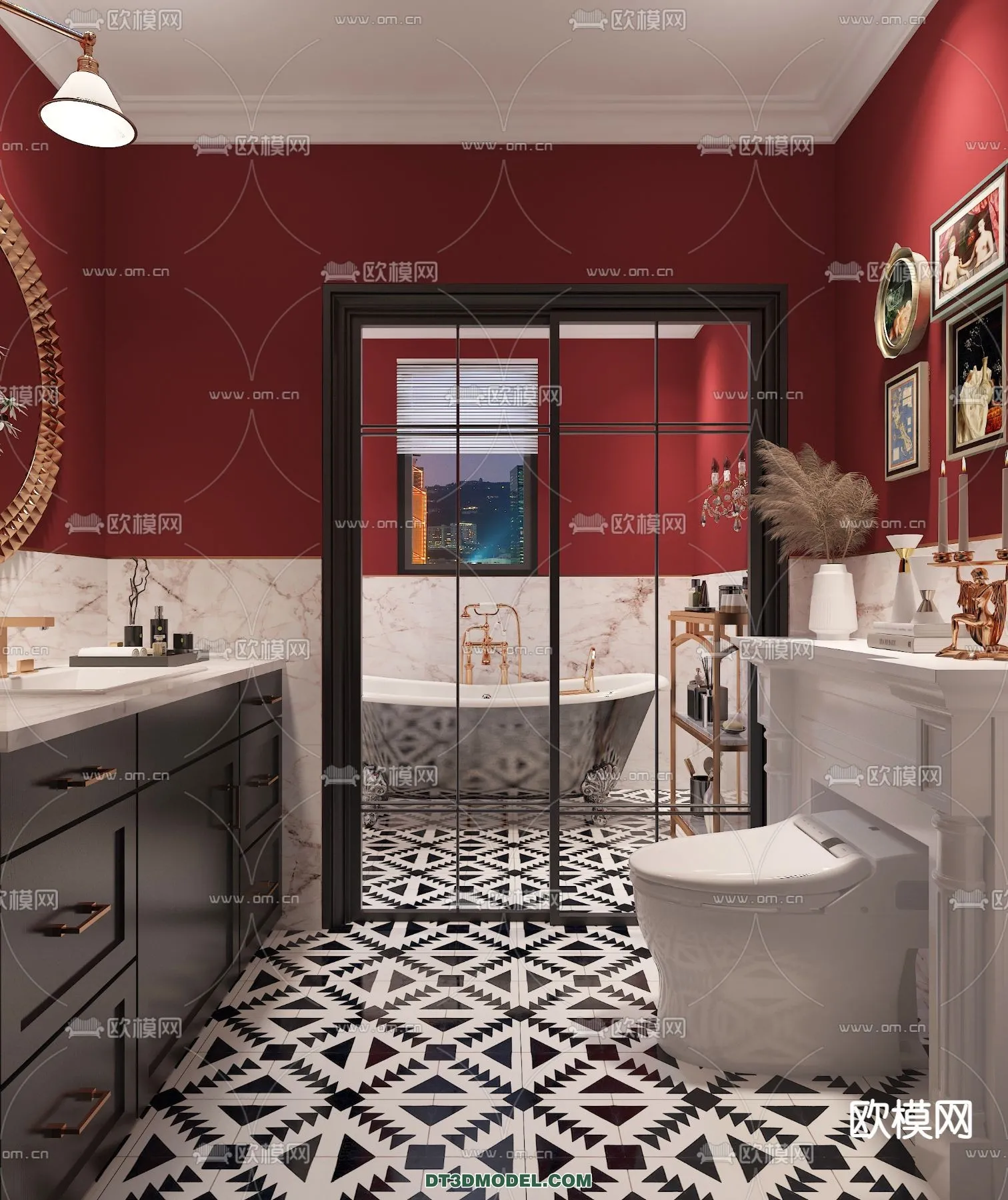 Toilet - WC - France Style - Interior 3D Scene - 081