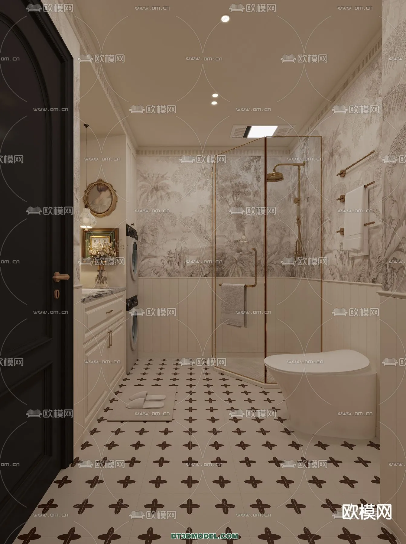 Toilet - WC - France Style - Interior 3D Scene - 082