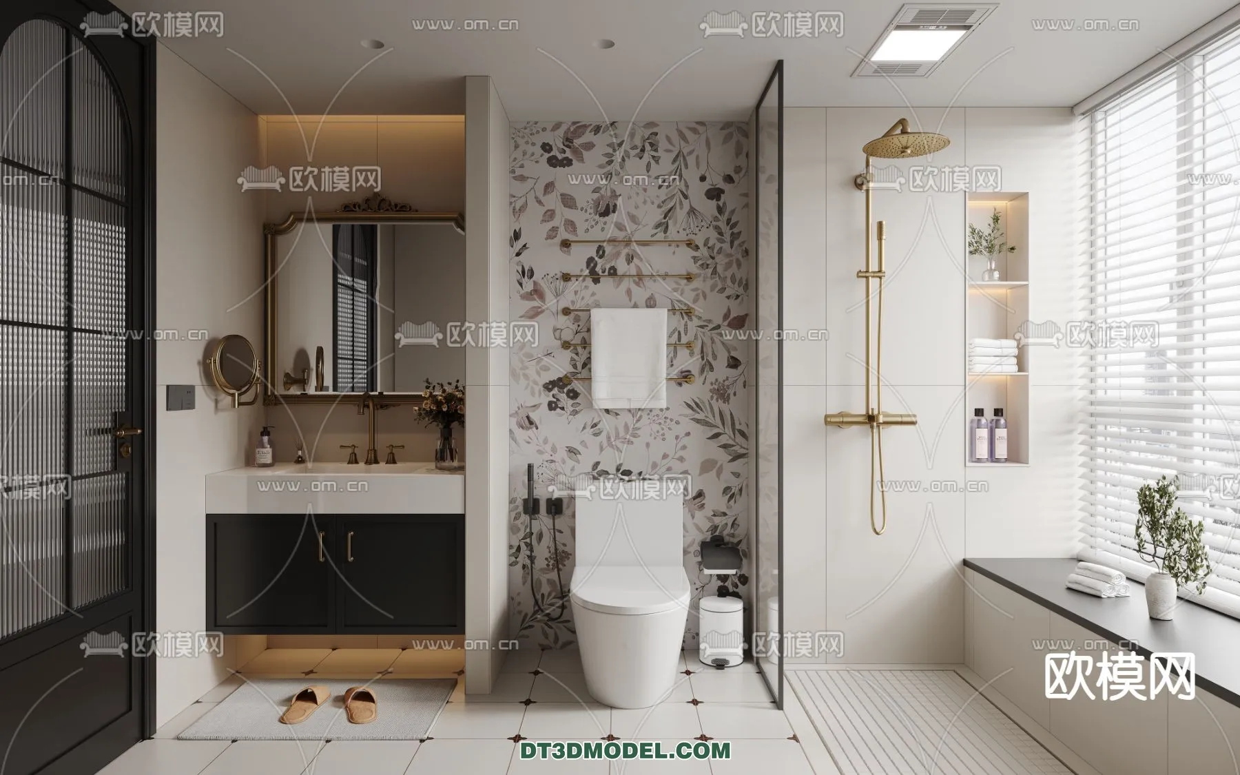 Toilet - WC - France Style - Interior 3D Scene - 084