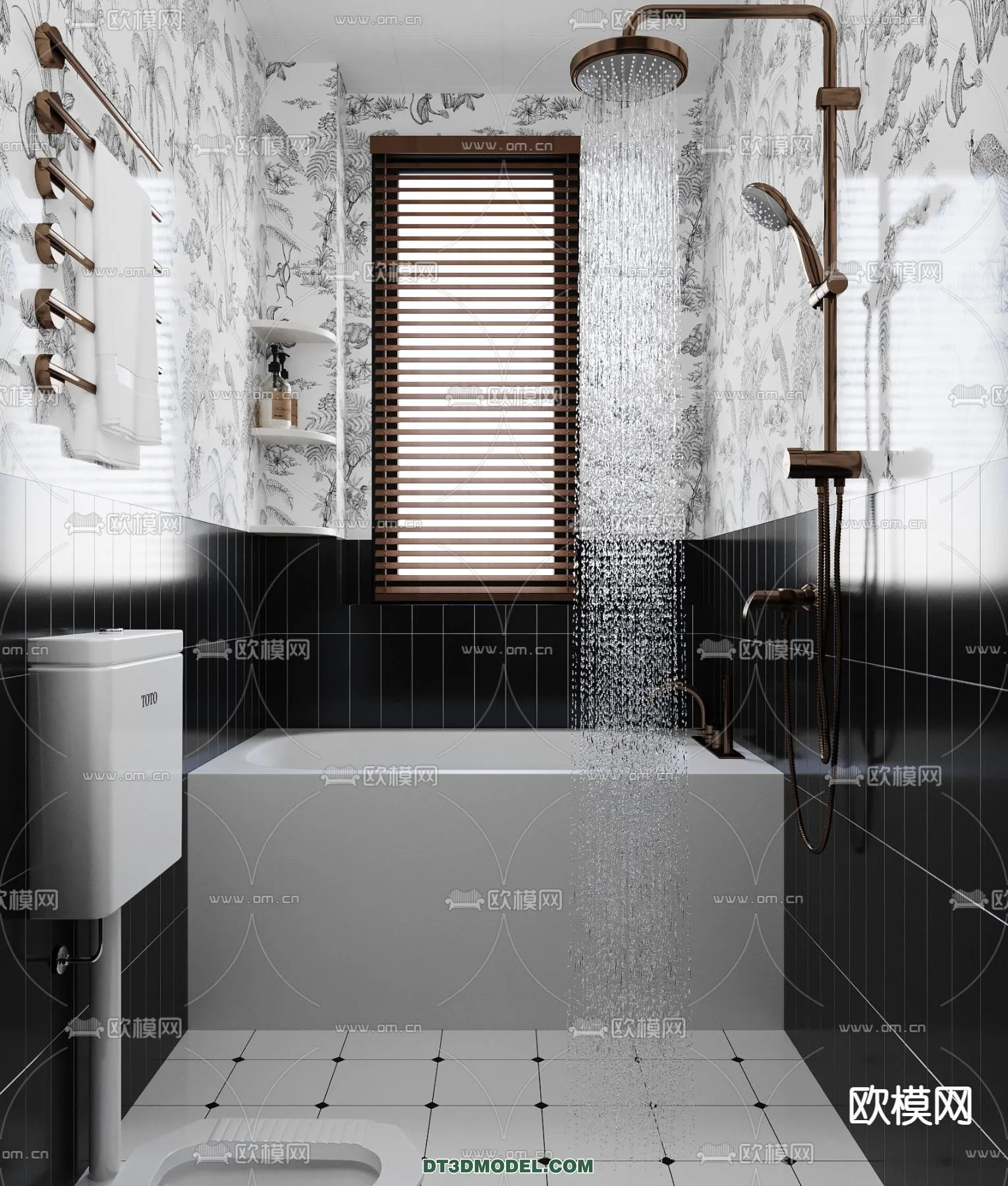 Toilet - WC - France Style - Interior 3D Scene - 086