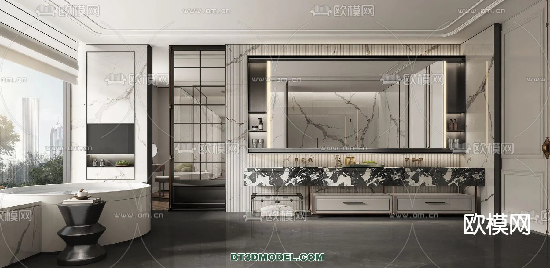 Toilet - WC - France Style - Interior 3D Scene - 087