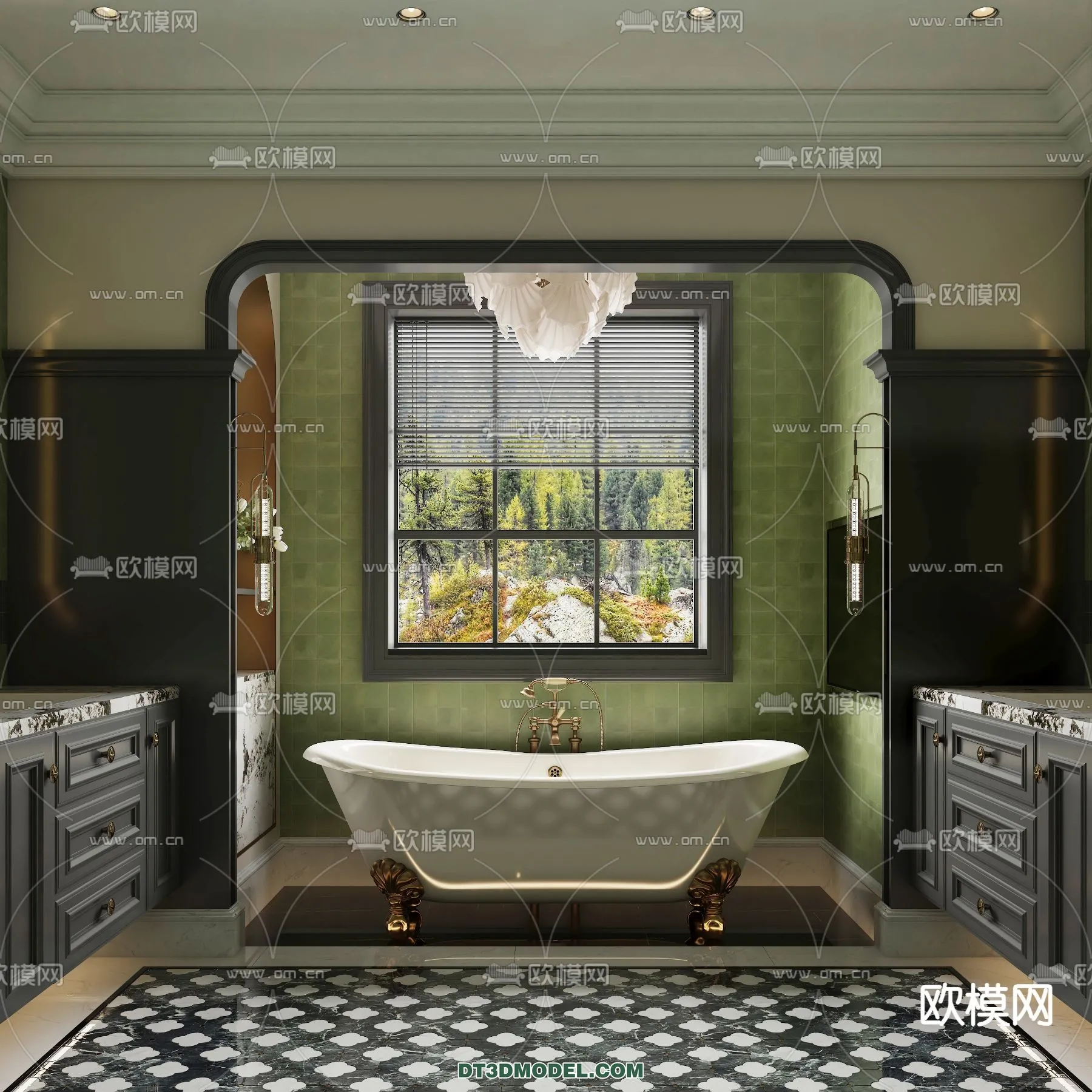 Toilet - WC - France Style - Interior 3D Scene - 088