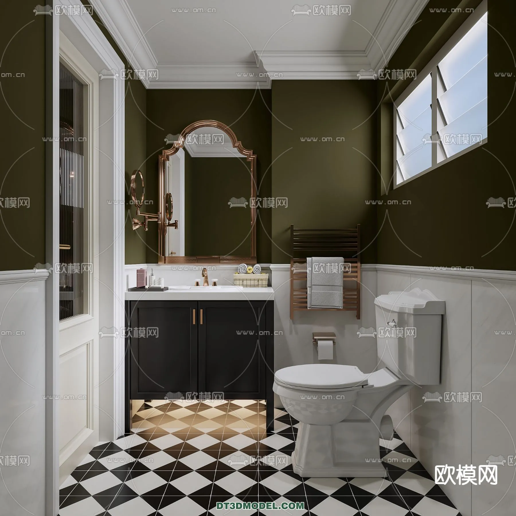 Toilet - WC - France Style - Interior 3D Scene - 089