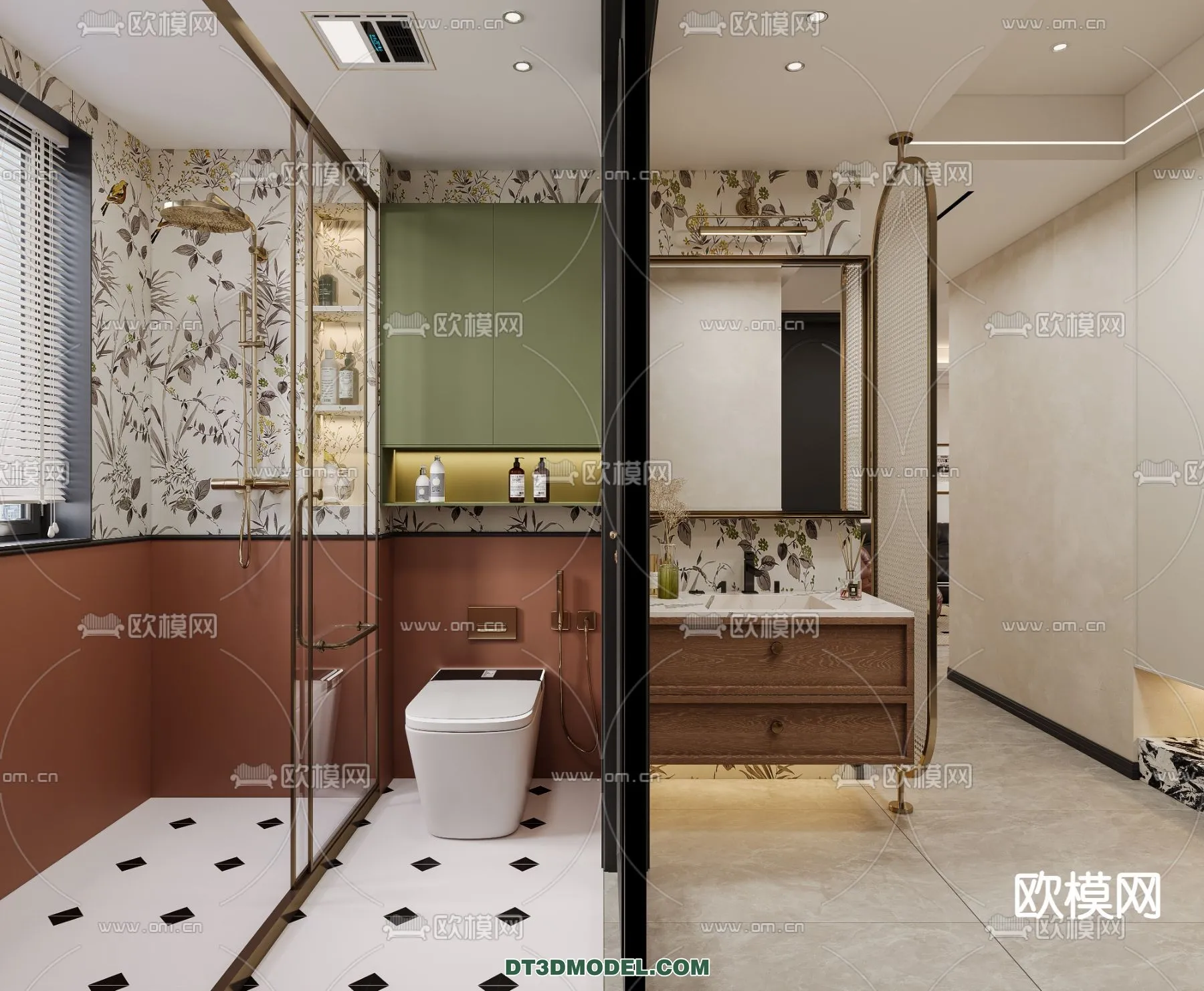 Toilet - WC - France Style - Interior 3D Scene - 092