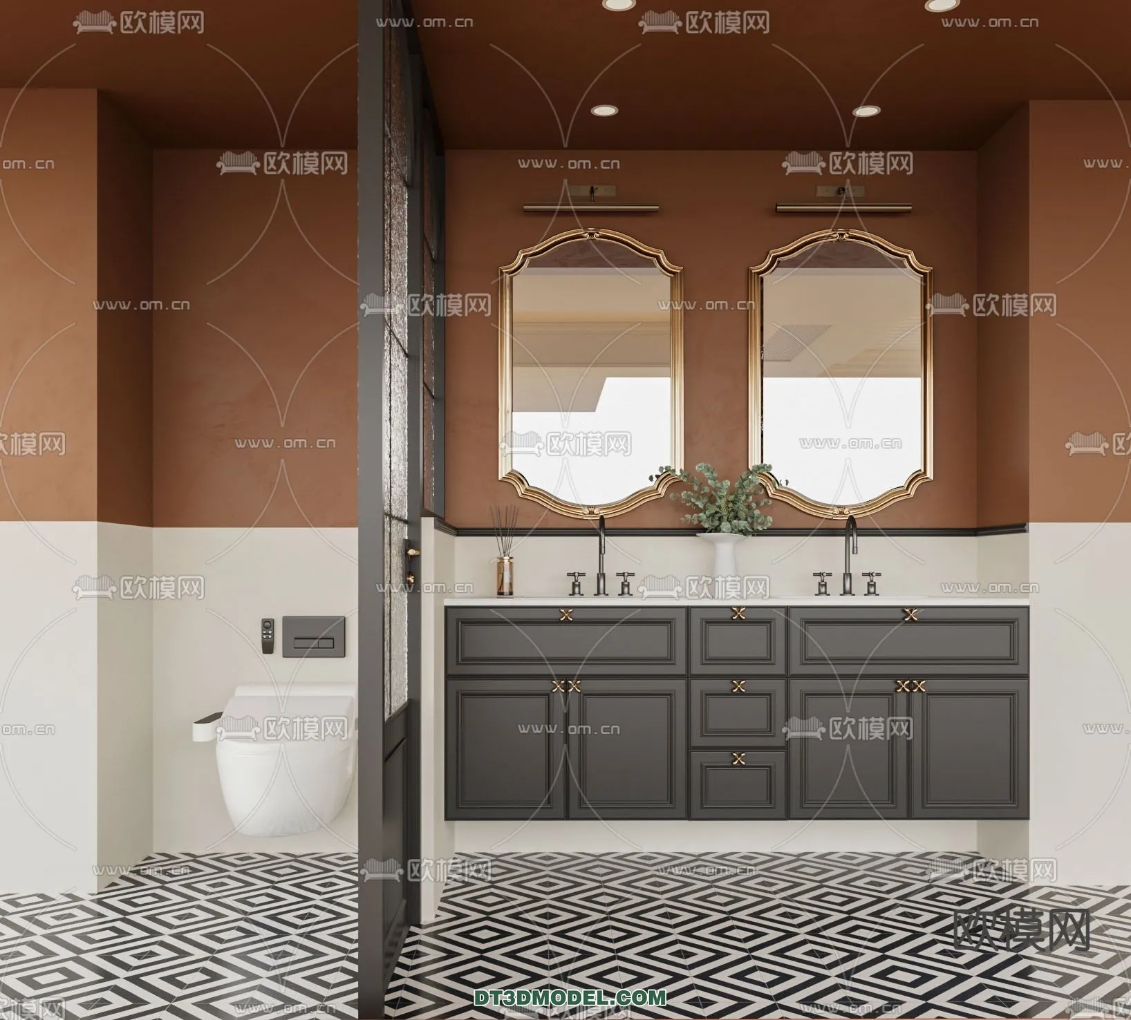 Toilet - WC - France Style - Interior 3D Scene - 094