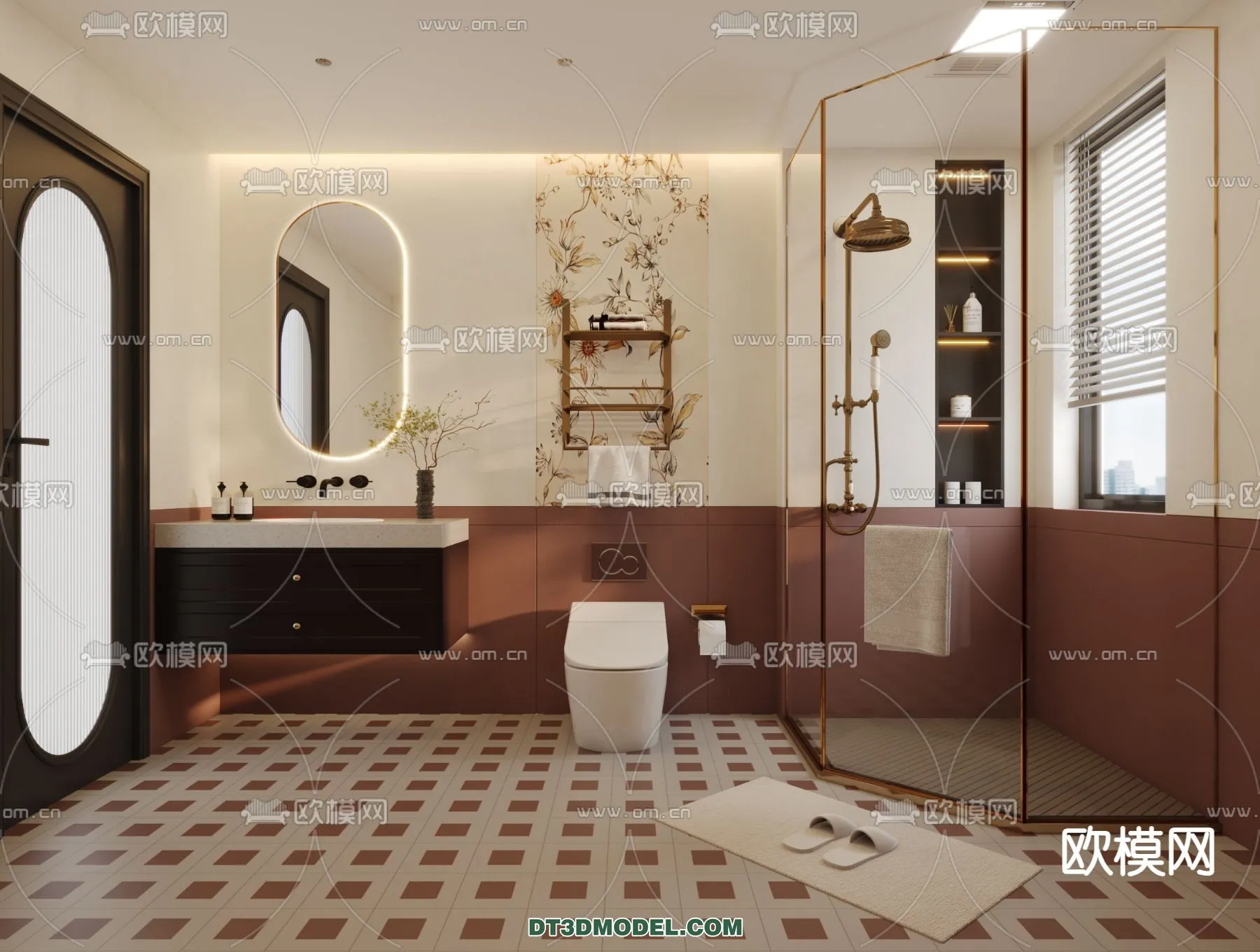 Toilet - WC - France Style - Interior 3D Scene - 095