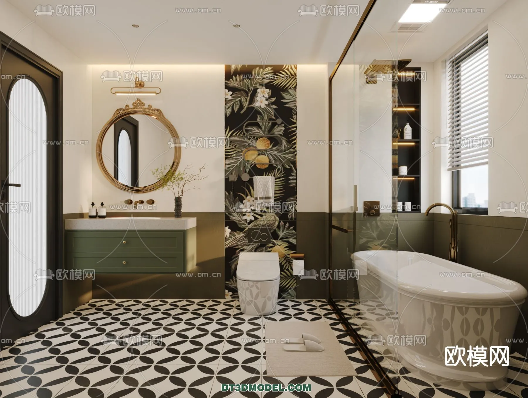 Toilet - WC - France Style - Interior 3D Scene - 096