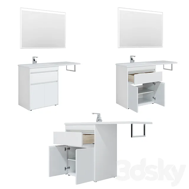 Tokyo floor furniture set 110_120_130 L _ R (doors) 3D Model