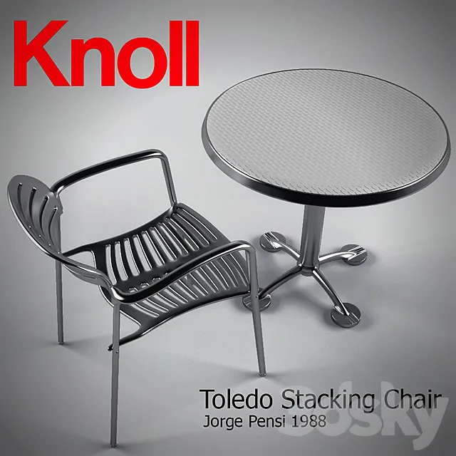 Toledo Stacking Chair and Pensi Table 3DModel