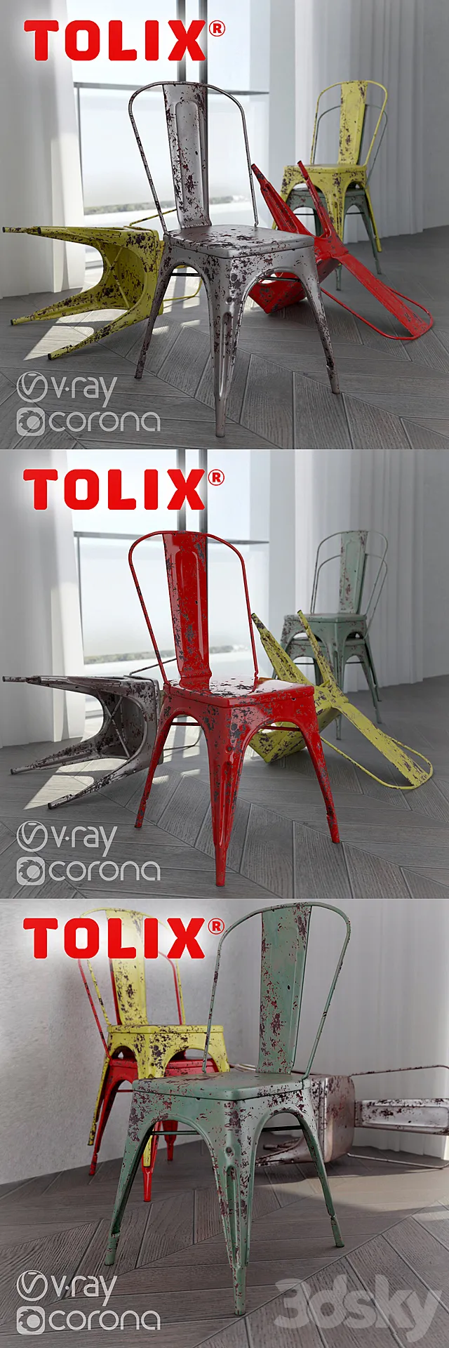 Tolix A chair (vray + corona) 3DModel