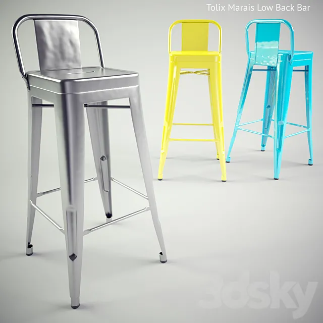 Tolix Marais Low Back Bar 3DModel