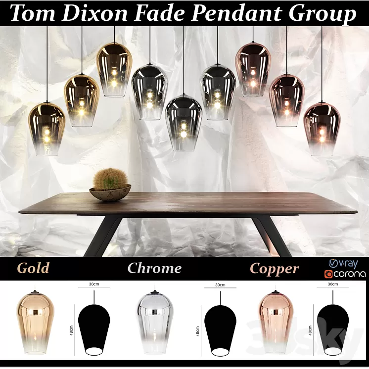 TOM DIXON FADE PENDANT LAMP 3D Model