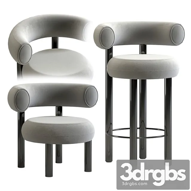 Tom Dixon Fat Lounge Stool Bar Chair 3D Model Free