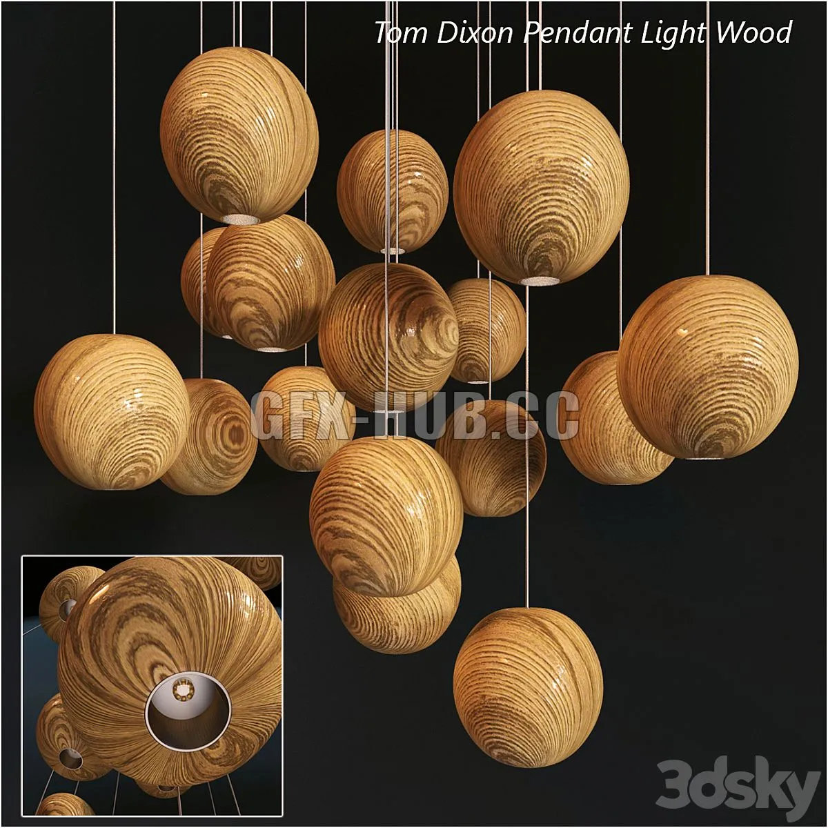 Tom Dixon Pendant Wood Light 3D Model