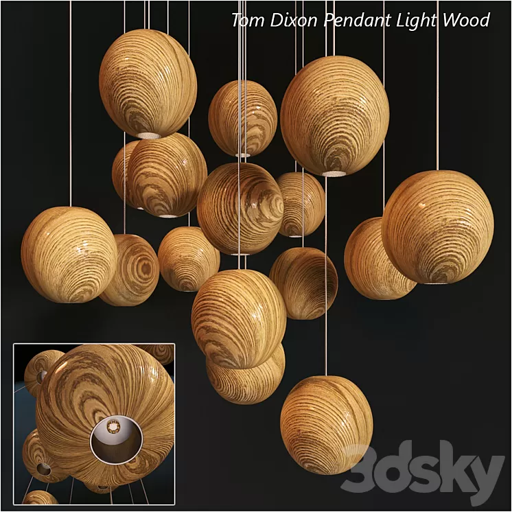 Tom Dixon Pendant Wood Light 3D Model