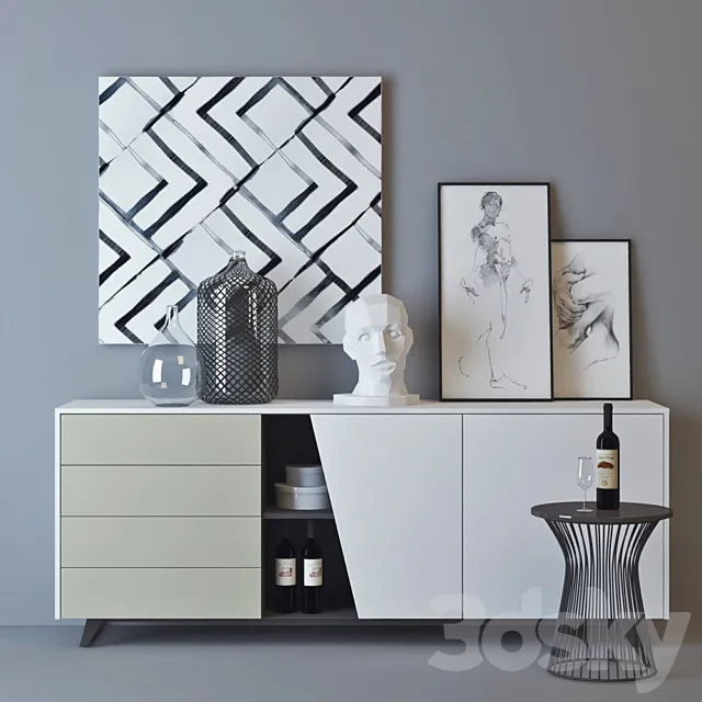 Tomasella Diagonal sideboard 3D Model