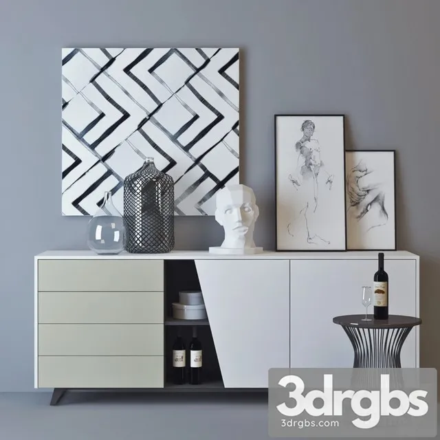 Tomasella Diagonal Sideboard 3D Model Free