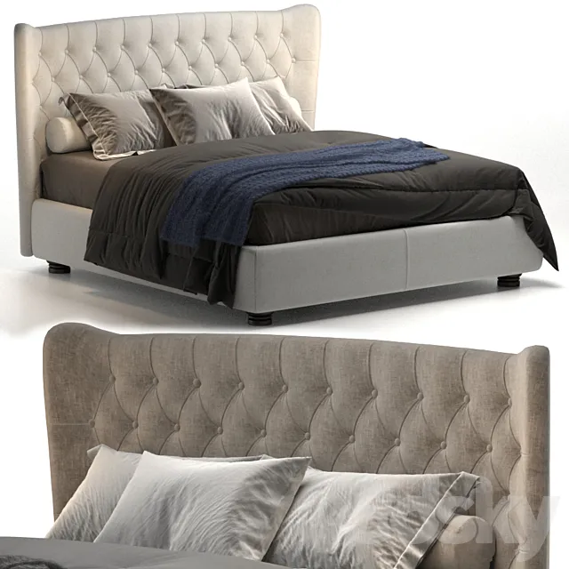 Tommy Capitonne Bed by Twils 3D Model