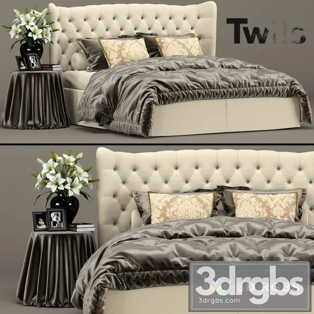 Tommy Capitonne Twils Bed 3D Model Free