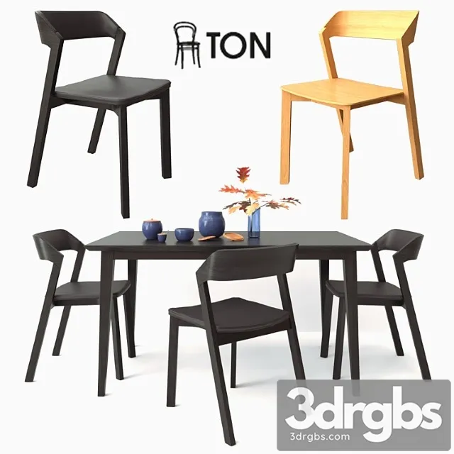 Ton merano chair and jutland table 2 3D Model Free