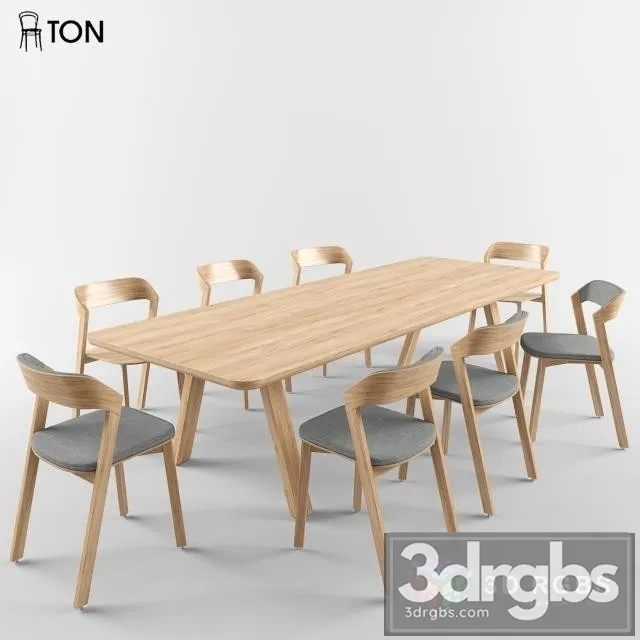 Ton Merano Chair Table Stelvio 3D Model Free