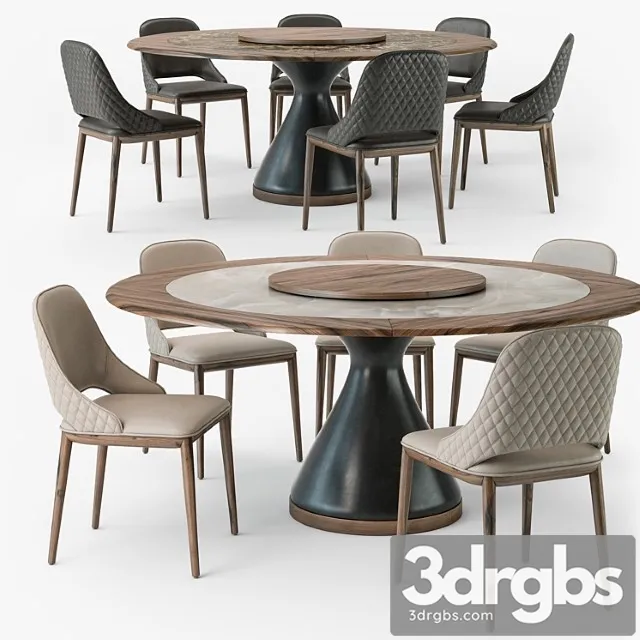Tonin Casa Dolly Table Malva Elite Chair 1 3D Model Free