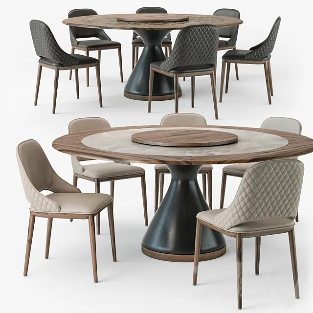 Tonin Casa Dolly table Malva Elite chair 3DModel