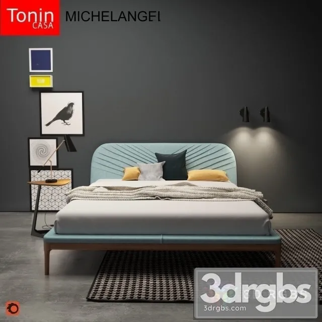 Tonin Casa Michelangel Bed 3D Model Free