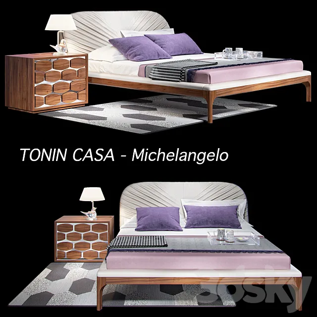 Tonin Casa Michelangelo Bed 3D Model