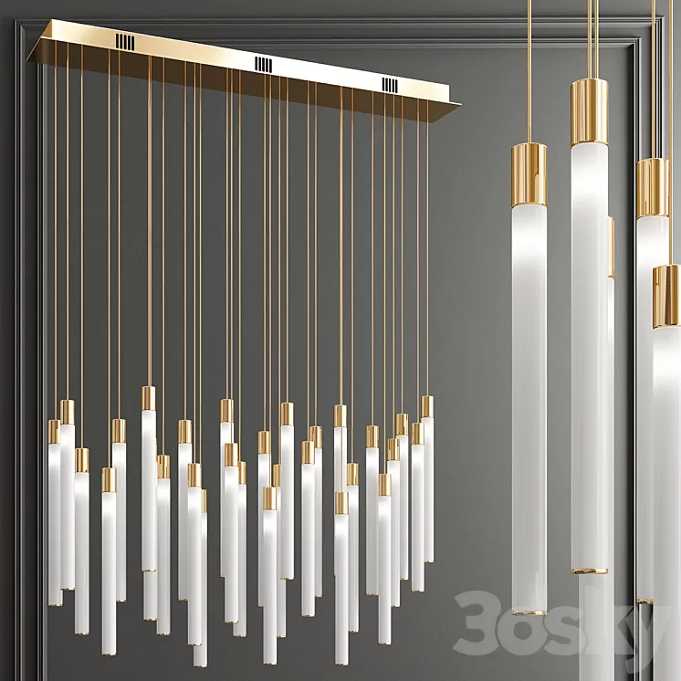 Tooby Rectangular LED Multi-Light Pendant 3D Model