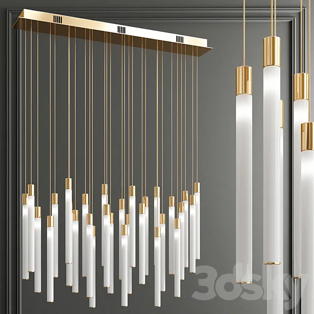 Tooby Rectangular LED Multi-Light Pendant 3DModel