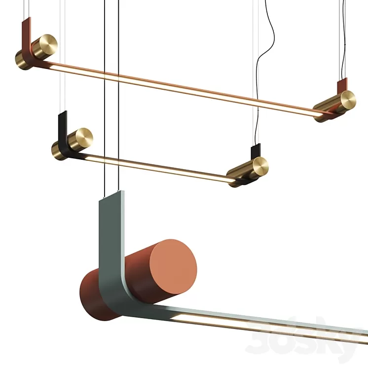 Tooy Nastro Linear Pendant Lamps 3D Model
