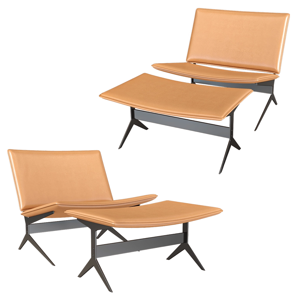 Top concept - Armchair with ottoman Fly 3D Model