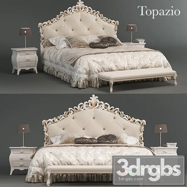Topazio Luxury Bed 3D Model Free