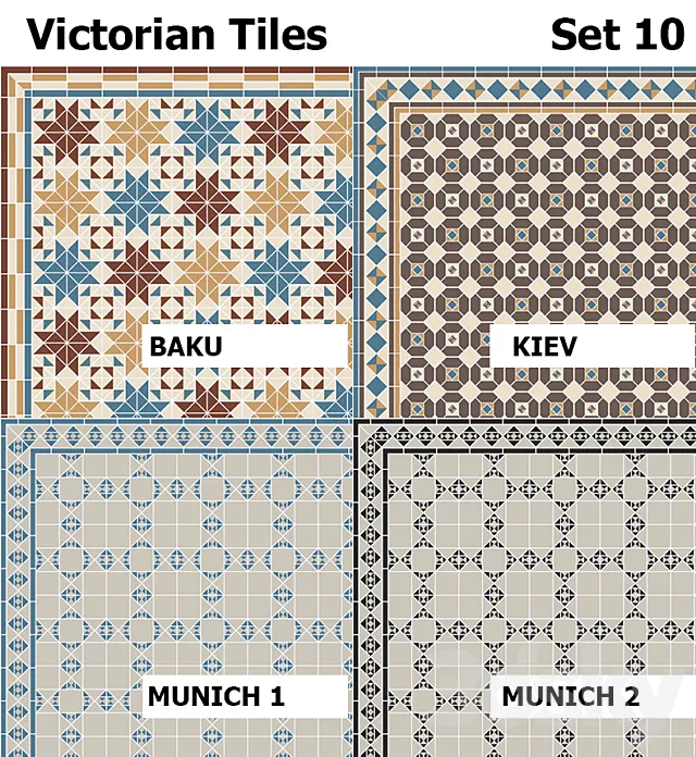 Topcer Victorian Tiles Set 10 3D Model