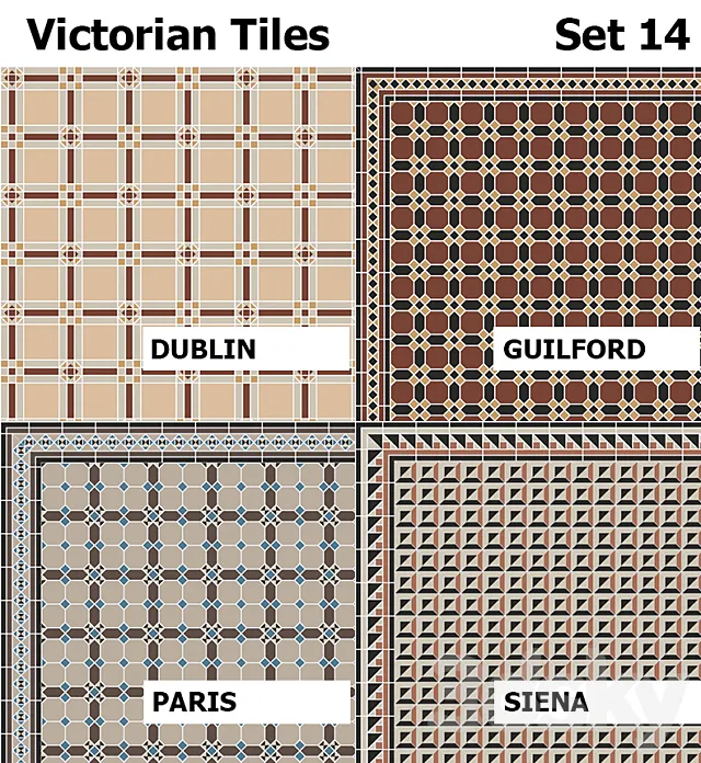 Topcer Victorian Tiles Set 14 3DModel