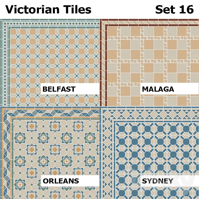 Topcer Victorian Tiles Set 16 3D Model