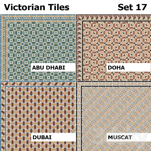 Topcer Victorian Tiles Set 17 3D Model