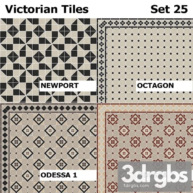 Topcer Victorian Tiles Set 25 3D Model Free