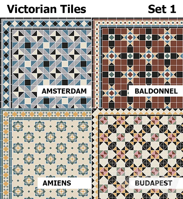 Topcer Victorian Tiles Set1 3D Model