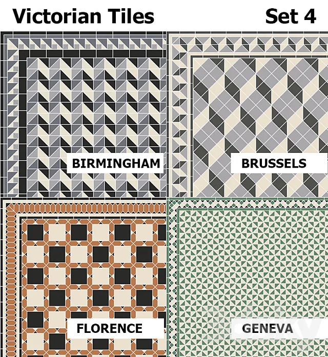Topcer Victorian Tiles Set4 3D Model