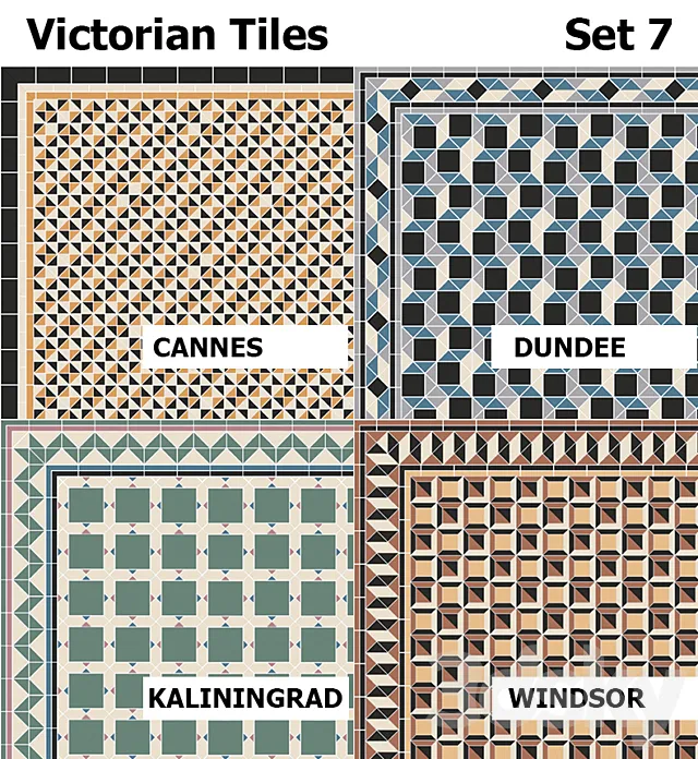 Topcer Victorian Tiles Set7 3DModel